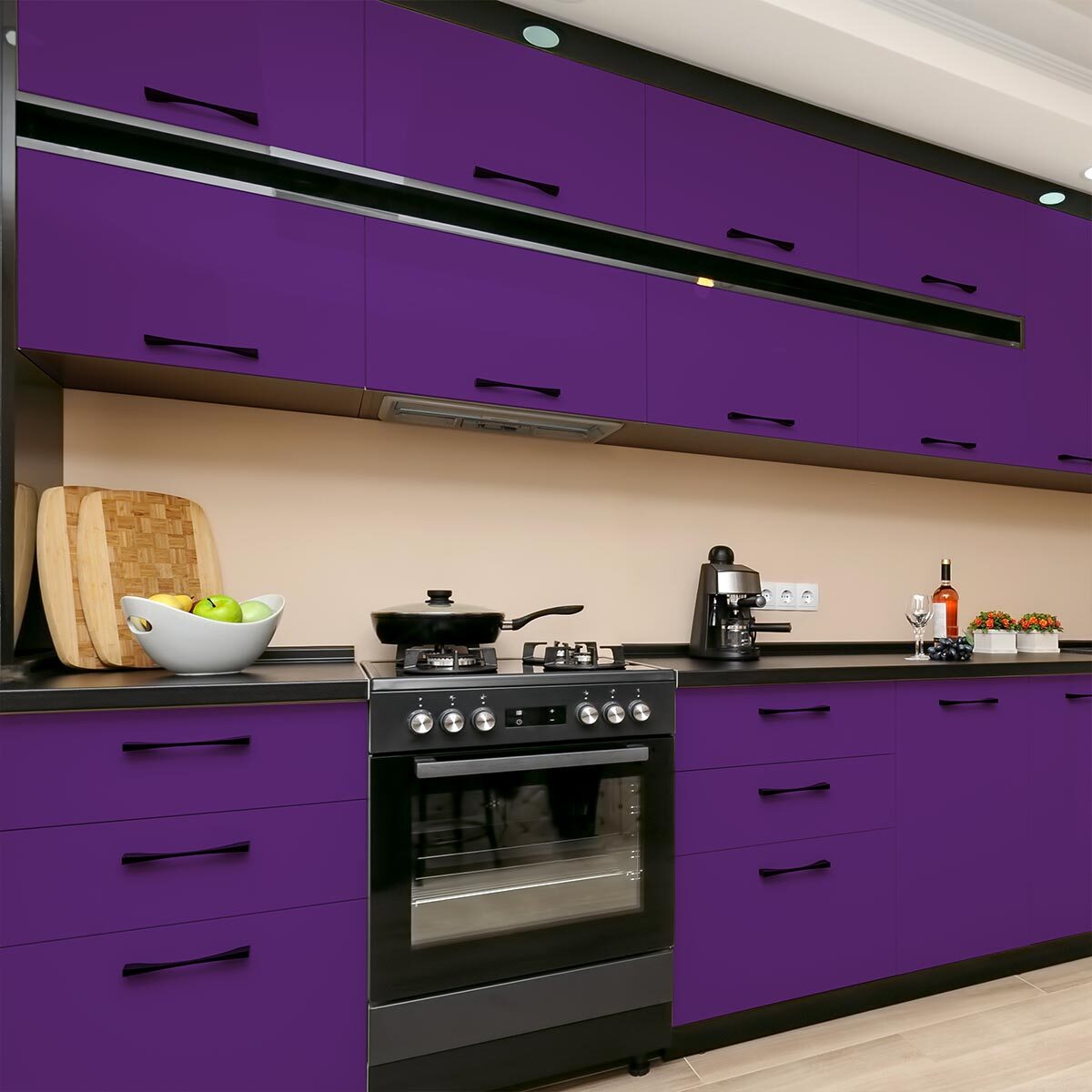 Rouleau adhésif décoratif Vinyle au Mètre - Violet - Sticker Lavable Imperméable Mur Cuisine Meubles