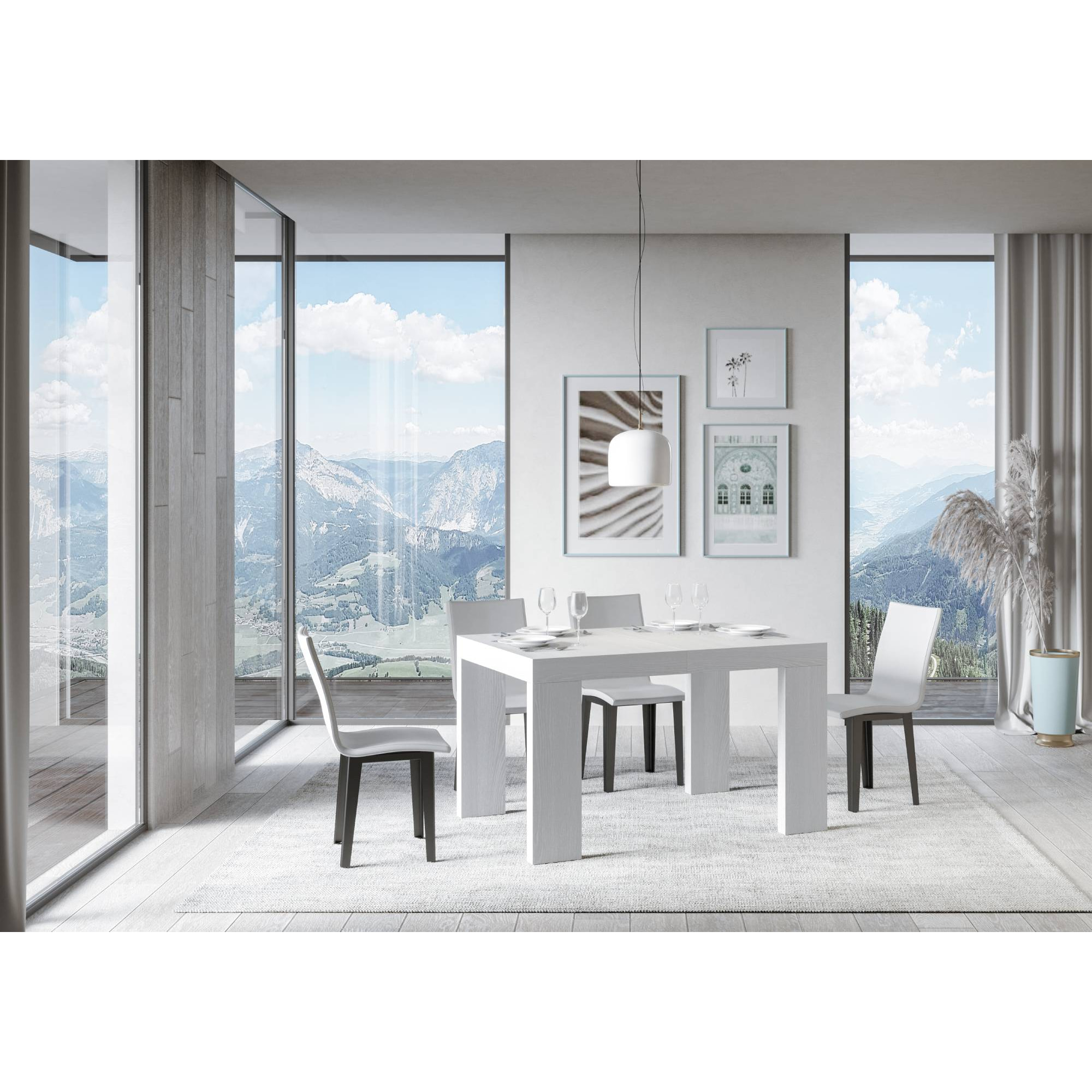 Tavolo allungabile 90x140/400 cm Roxell bianco frassino