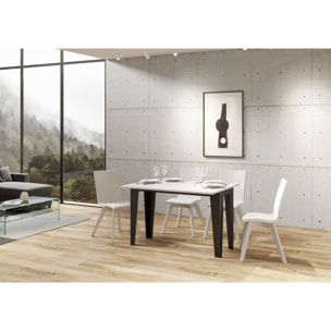 Mesa tipo libro 120/200x45/90 cm Flame Double Fresno Blanco estructura Antracita