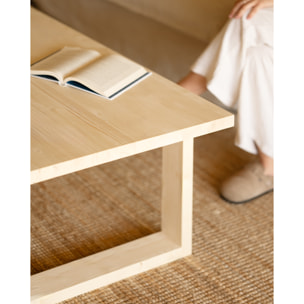 Mesa de centro de madera maciza en tono natural de varias medidas