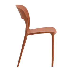 set 2 sedie impilabili in polipropilene terracotta