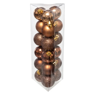 Lot de 18 boules D.3cm bronze