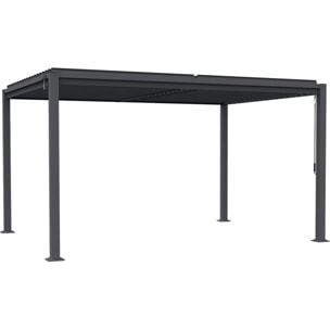Pergola bioclimatique autoportante avec lames orientables "Howard" - 3 x 4 m - Gris
