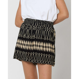 Pantalón corto bambula detalles plisados tulum beige