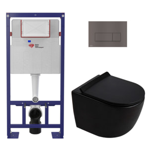 Pack WC bâti-support autoportant + WC suspendu sans bride Ceramia PixL avec abattant SoftClose + plaque (STCEPXBMT03-U)
