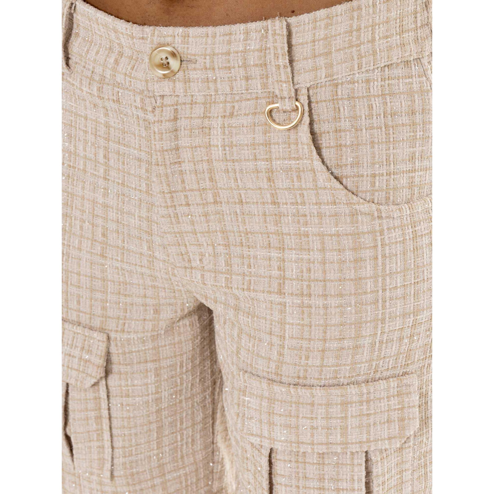 Short de mujer Leone Chic Boxing de bouclé con bolsillos grandes