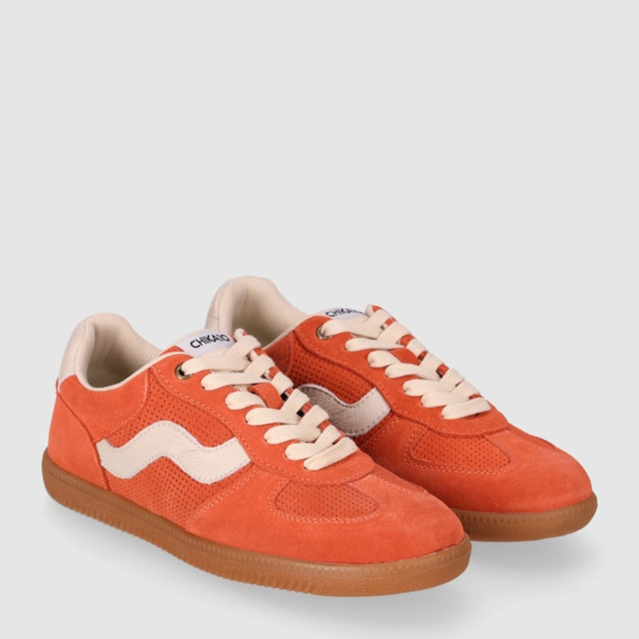 Deportivos de Serraje - Coral - Tacón: 1 cm