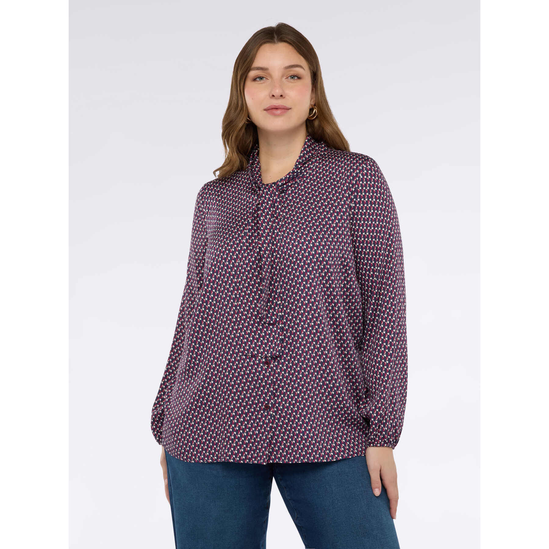 Fiorella Rubino - Camisa estampado geométrico en muselina - Azul