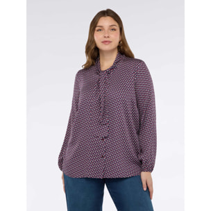 Fiorella Rubino - Camisa estampado geométrico en muselina - Azul