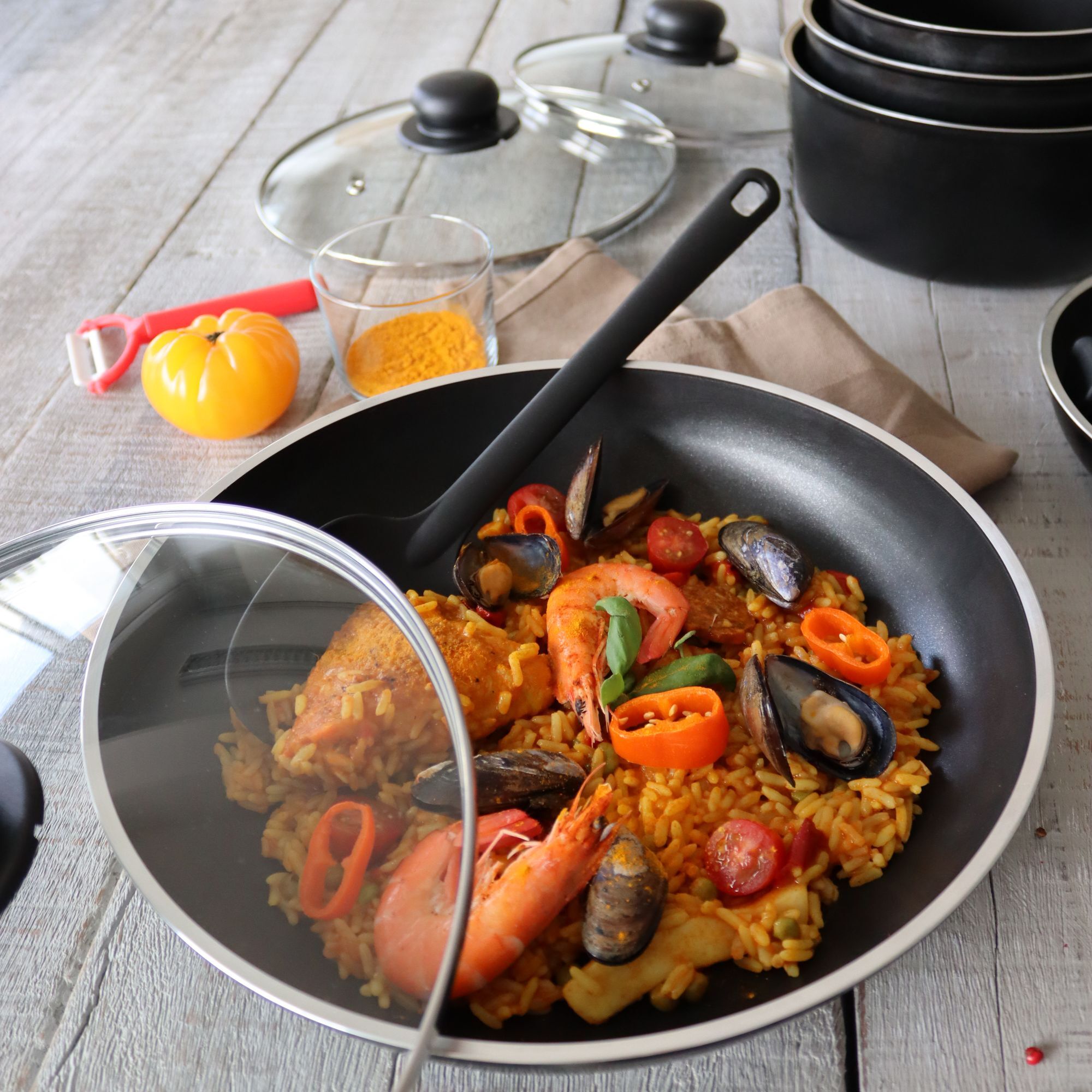 Batterie de cuisine 4 pièces en aluminium - tous feux IRIS