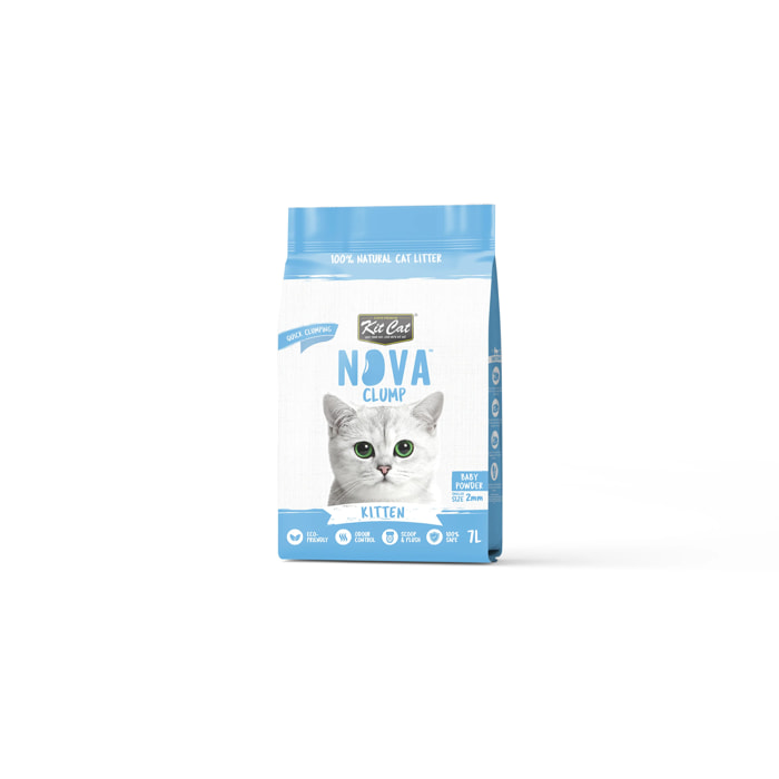 Kit Cat Arena Eco Nova - Kitten Baby Powder 7 L Arena para gatos