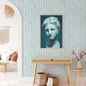 Carta da Parati Geometrica Azzurra Vintage