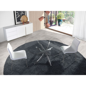 Mesa de Angel Cerda de cristal y acero