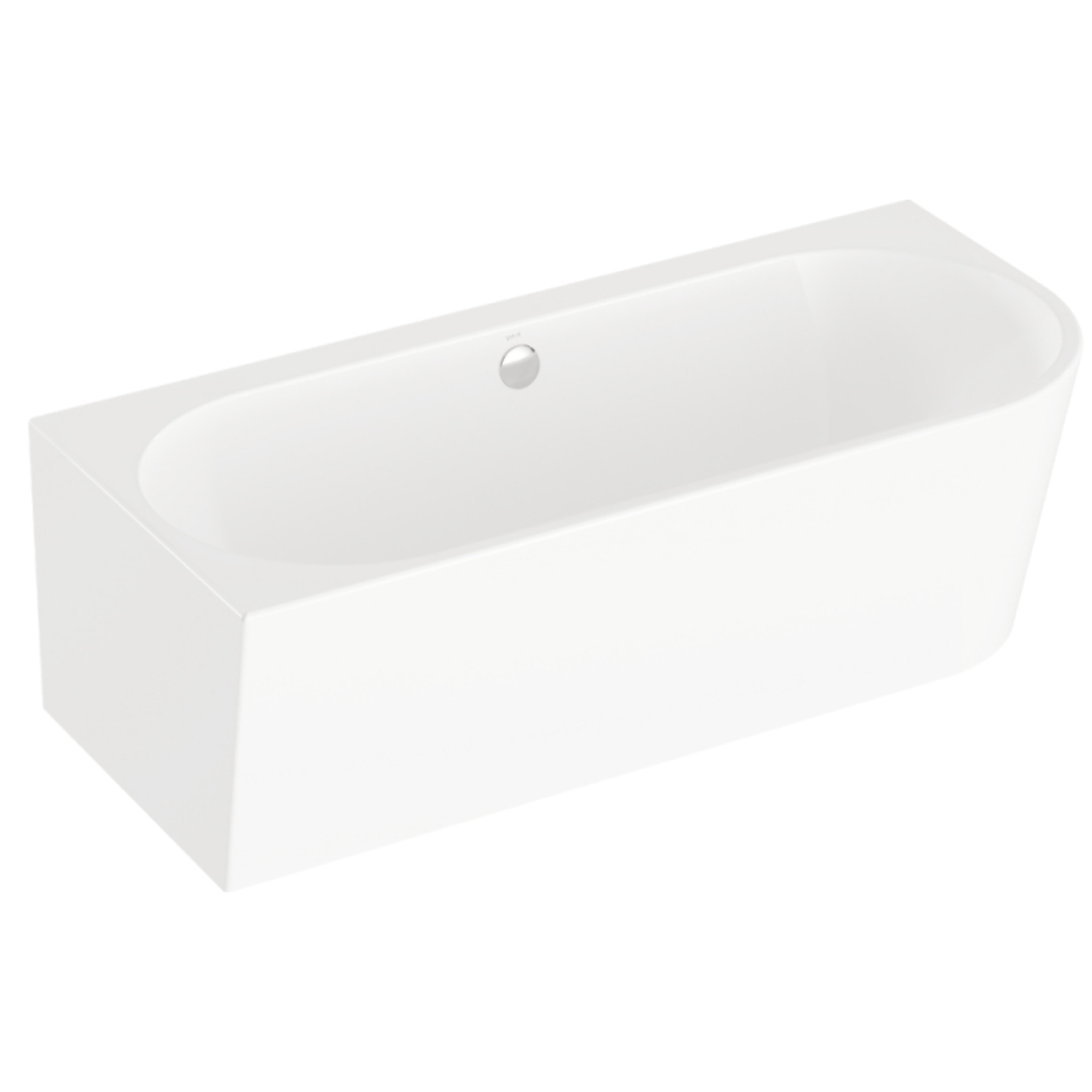 Baignoire murale angle à gauche VITRA Geo 165x75 + pieds + siphon standard