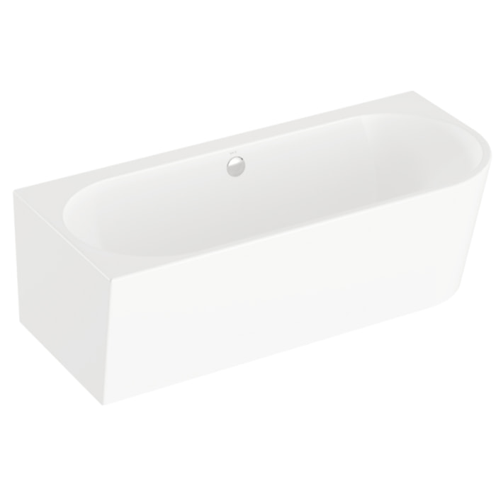 Baignoire murale angle à gauche VITRA Geo 165x75 + pieds + siphon standard