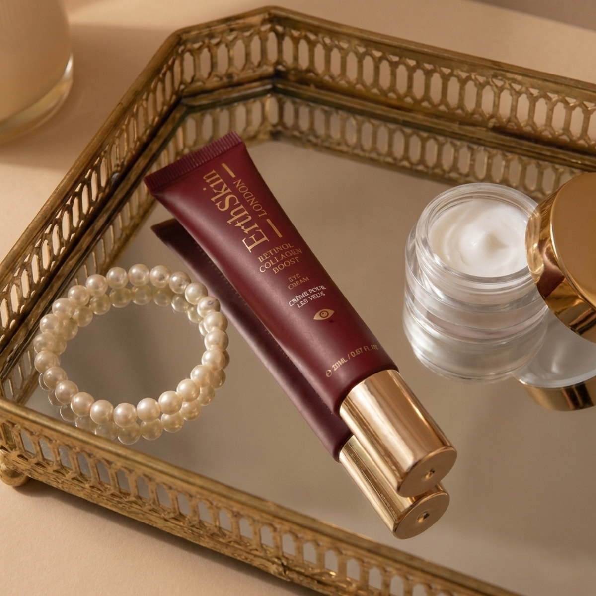 Crema para ojos con retinol y colágeno