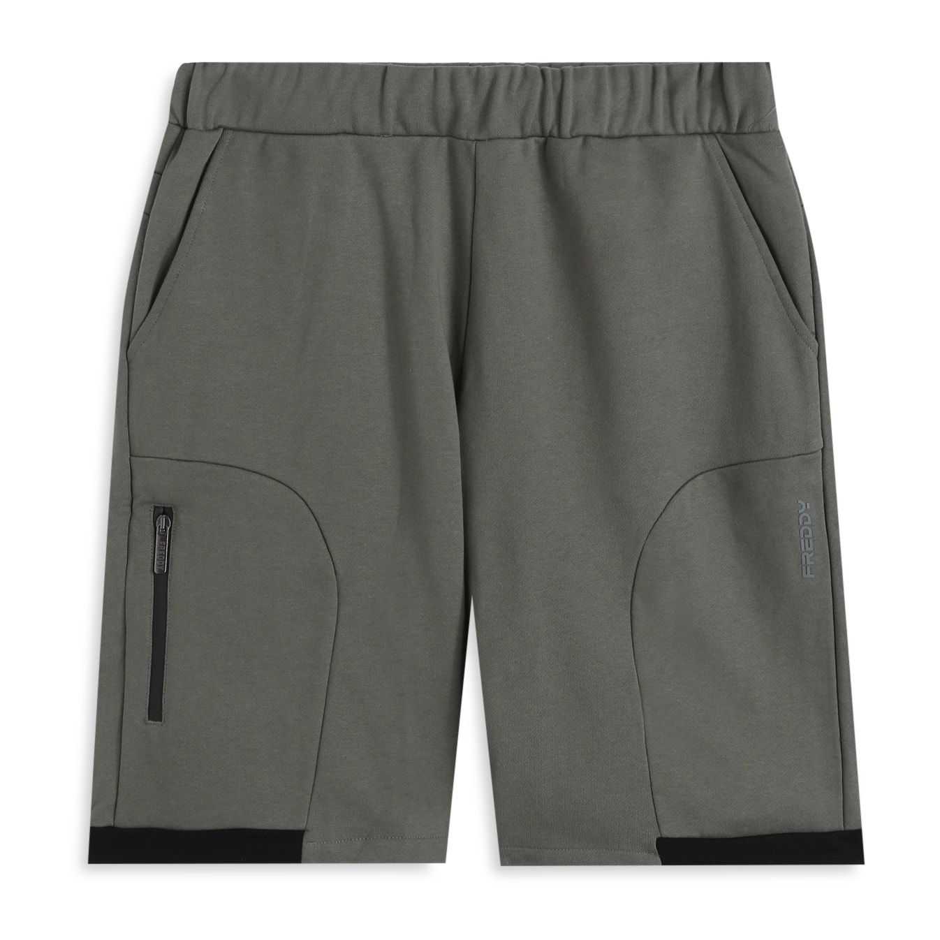 Pantaloni corti uomo in cotone con inserti a contrasto