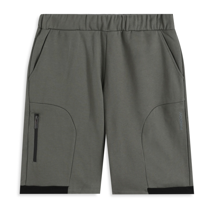 Pantaloni corti uomo in cotone con inserti a contrasto