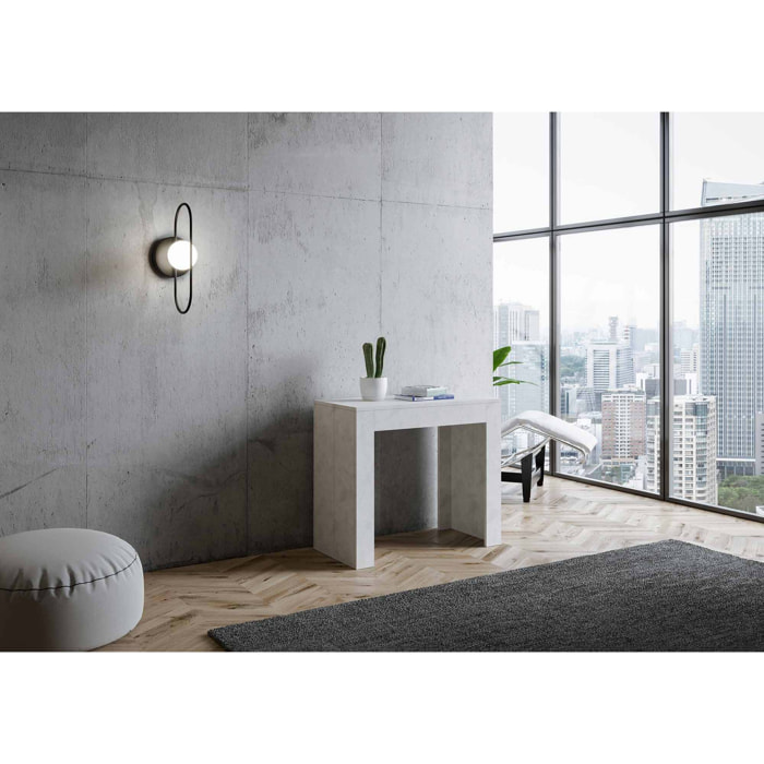 Consolle allungabile 90x42/198 cm Emy Small Bianco Spatolato.