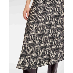 Elena Mirò - Falda estampada con bajo asimétrico - Negro