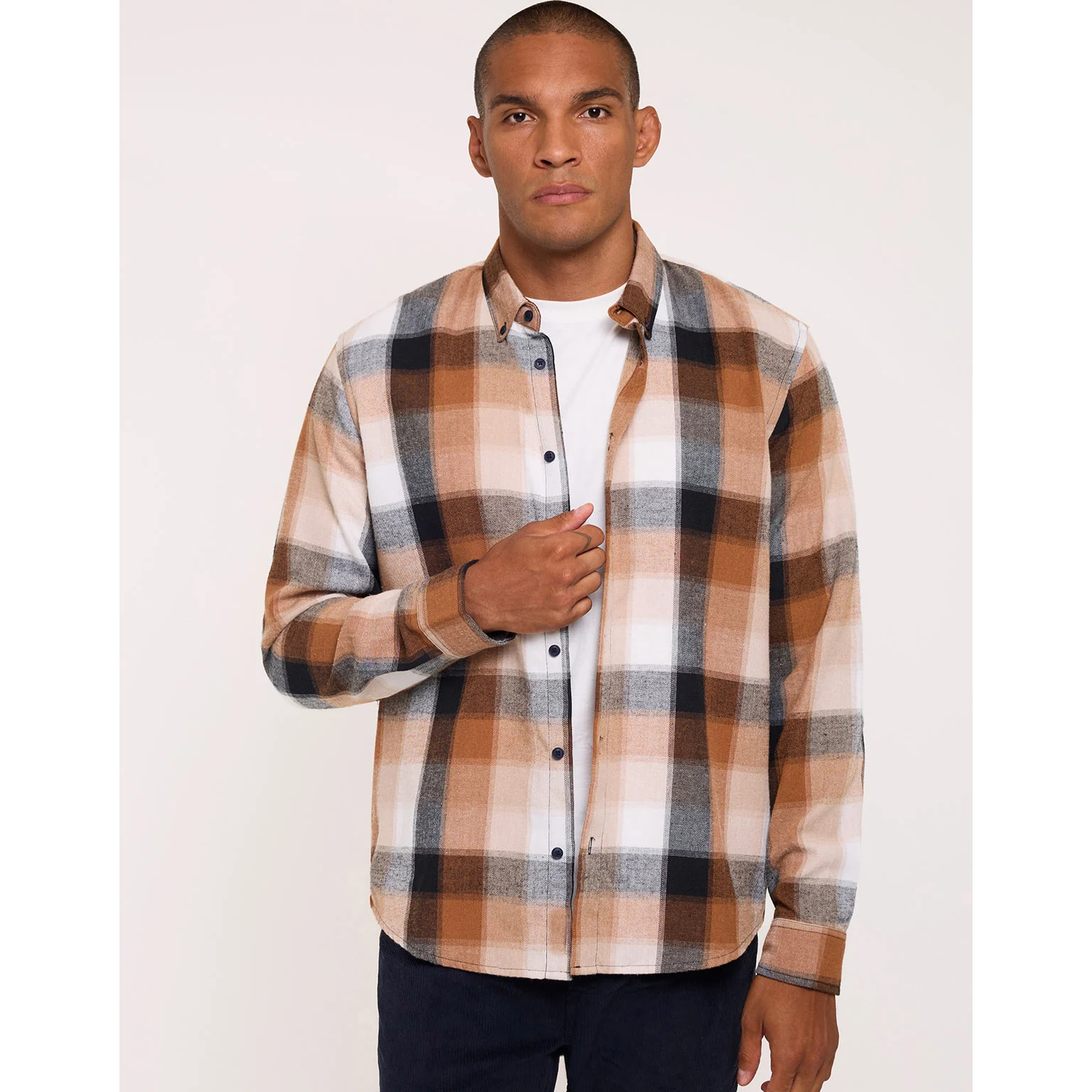 Camisa Manga Larga a Cuadros Marrón - Frost