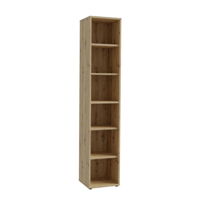 Etagère 5 plateaux 45 cm de large en décor bois chêne - GOTHAM