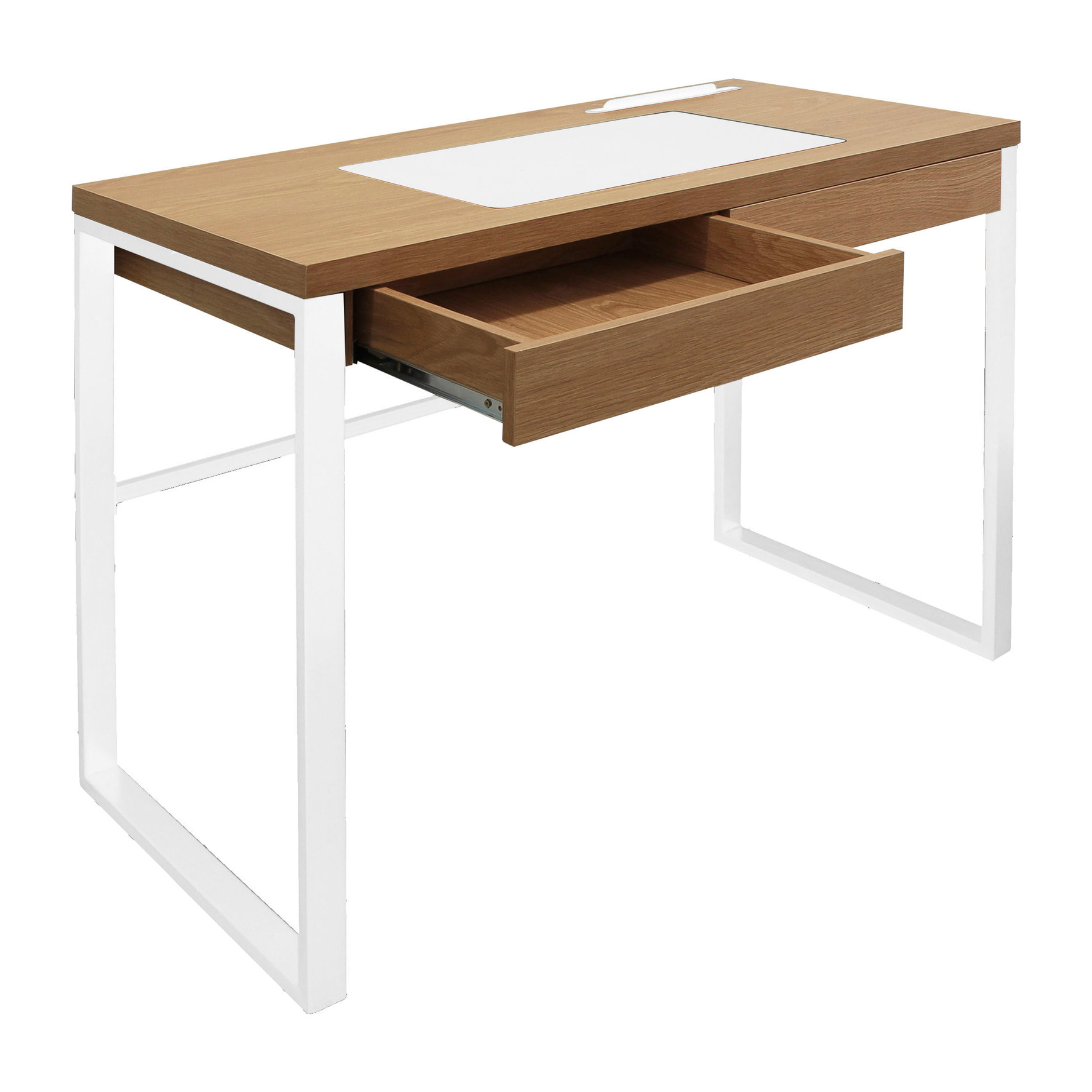 Bureau En Bois Et Metal Blanc