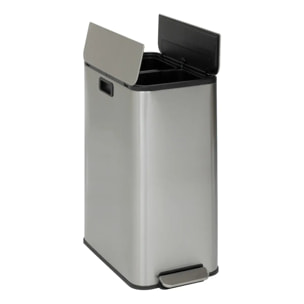Poubelle Delta avec Pedale 2x28L Inox