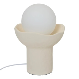 Lampe Obine boule H.29,5cm beige