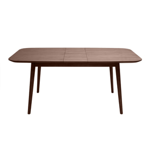 Table extensible rallonges intégrées rectangulaire en bois foncé noyer L140-170 cm ANK