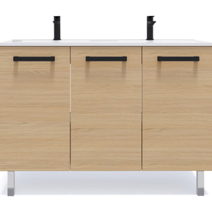 Meuble salle de bain double vasque 3 portes - CHELSEA