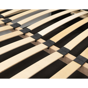 Orane - lit coffre - 160x200 cm - en tissu bouclette - Blanc