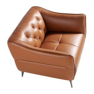 Sillón Angel Cerda tapizado en piel de vacuno 103x95x77cm