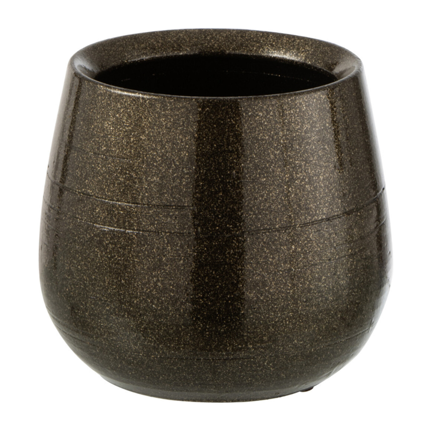 J-Line cache-pot Brillant - céramique - vert/or - small - Ø 16 cm