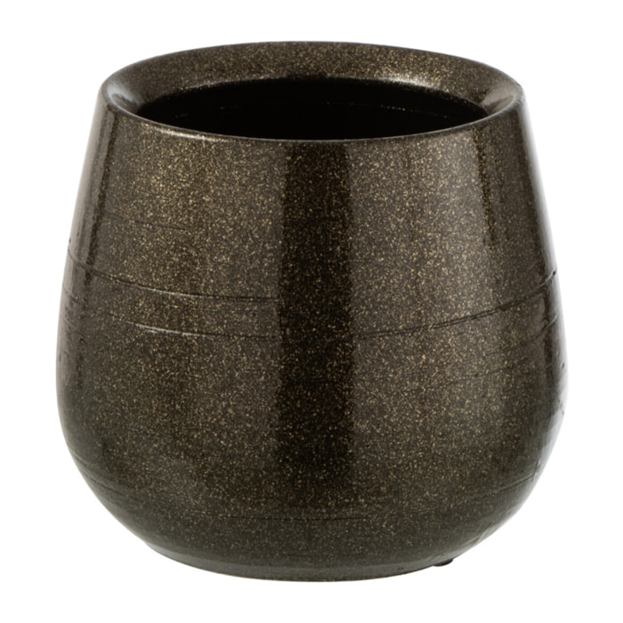 J-Line cache-pot Brillant - céramique - vert/or - small - Ø 16 cm
