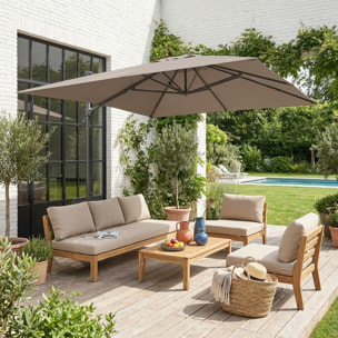 Parasol déporté rectangulaire 3x4m WIMEREUX