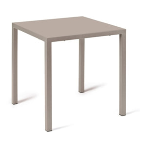 Tavolo TOLONE in metallo tortora 80x80 cm, impilabile