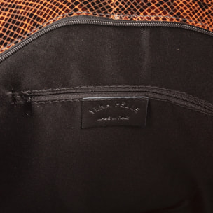 Mafalda Bolso Shopper Mujer.Piel auténtica Gamuza Estampado Serpiente