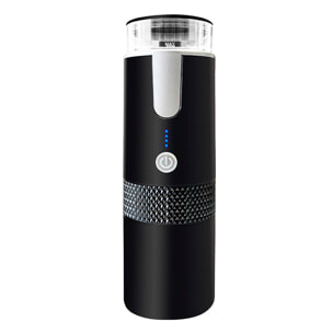 Cafetera de cápsulas portátil con tanque de 170 ml, batería recargable de 1200mAh y calentador eléctrico.