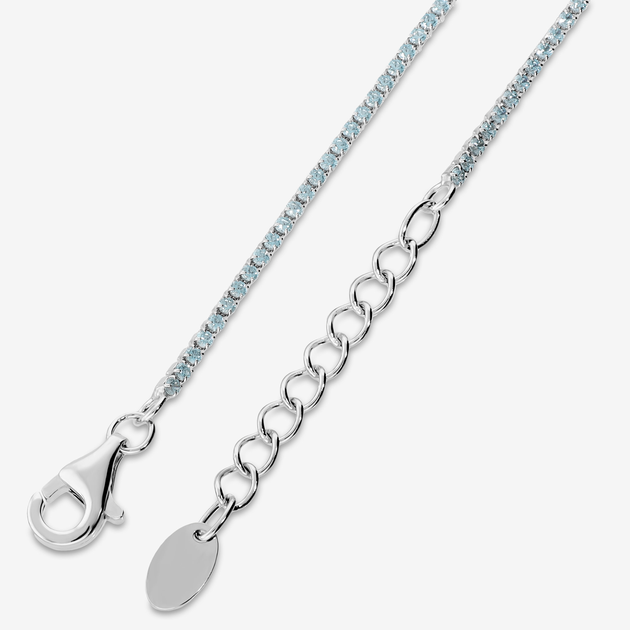 Bracciale Tennis con Cubic Zirconia Celesti 1.2mm
