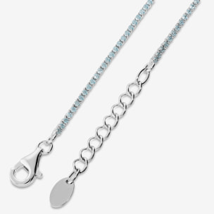 Bracciale Tennis con Cubic Zirconia Celesti 1.2mm