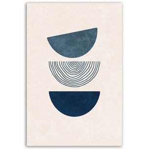 Tableau abstrait demi-cercles bleus Toile imprimée