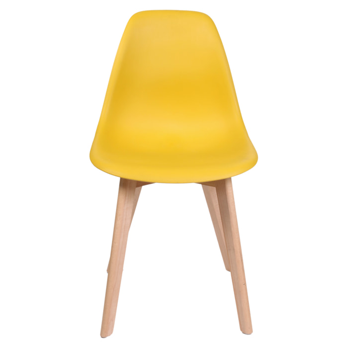 Chaise Scandinave Coque Moutarde - Lot De 2