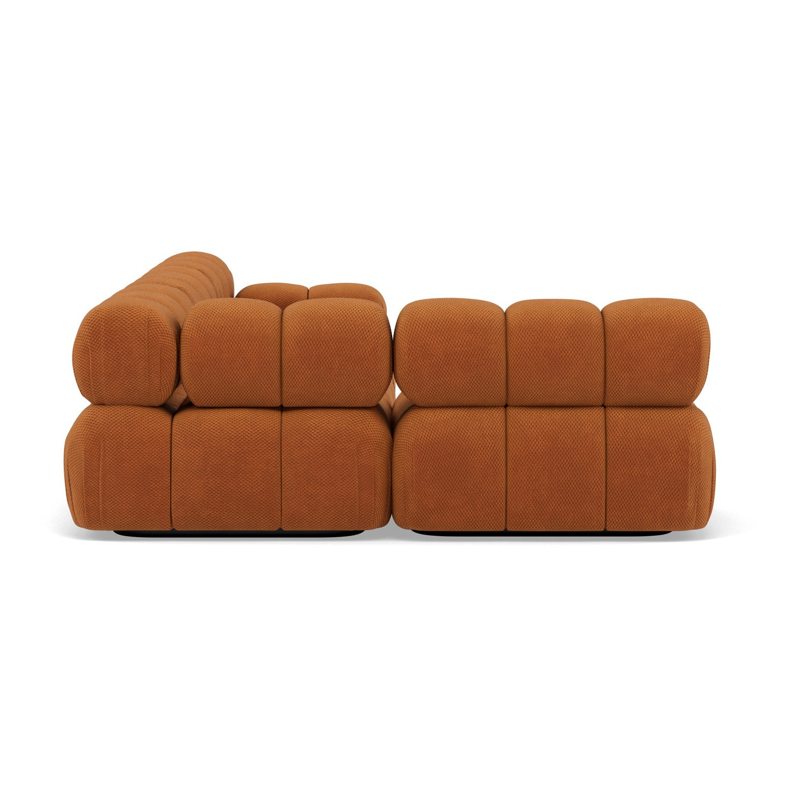 Ruby - canapé modulable d'angle gauche 5 places en velours texturé - Terracotta