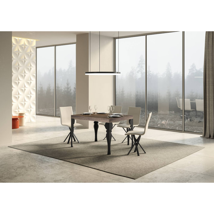 Table extensible 90x130/234 cm Paxon Premium Noyer cadre Anthracite