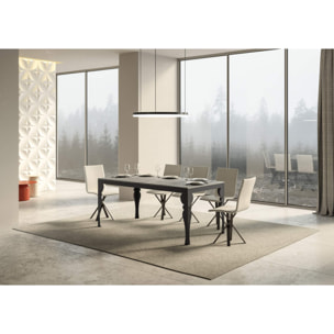 Mesa extensible 90x160/420 cm Paxon Evolution Cemento estructura Antracita