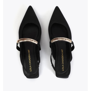 Scarpa bassa in tessuto grosgrain con inserto logo