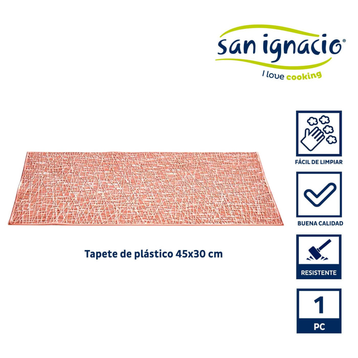 Tapete rectangular plastico rosa colección kinvara