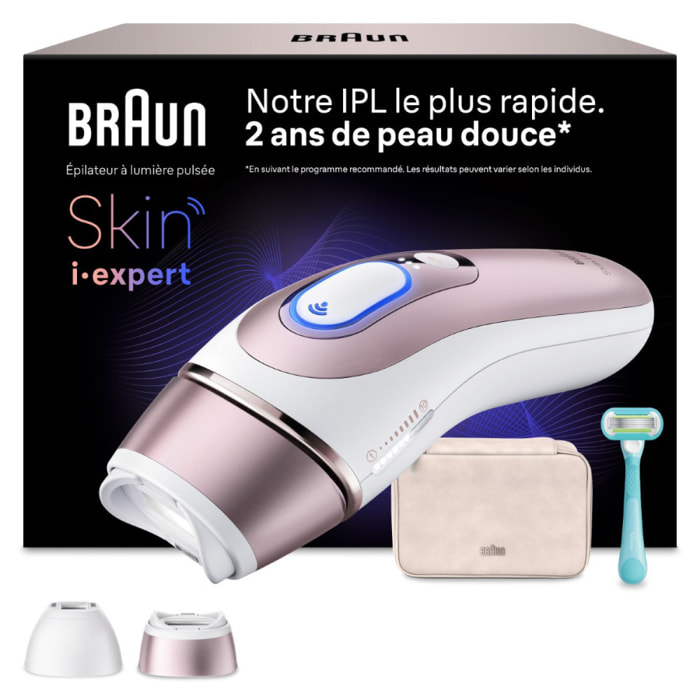 pilateur IPL Braun Smart Skin i·expert, Lumière Pulsée, 2 Têtes Intelligentes, PL7211