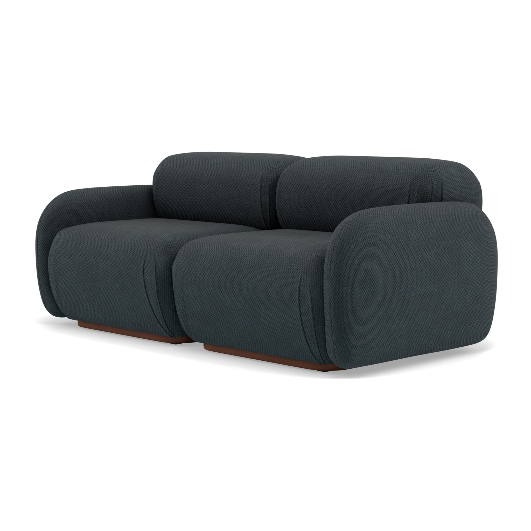 Penelope - canapé droit modulable 2 places en velours texturé - Noir